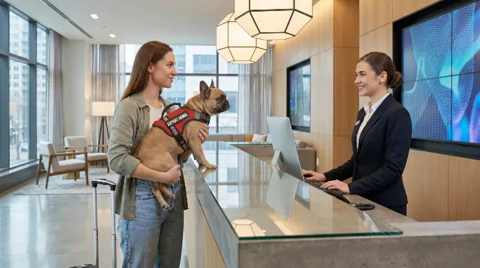 Dog in hotel
